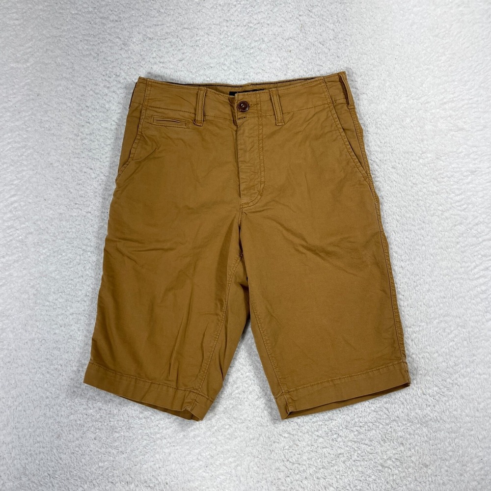 American Eagle Mens 26 Extreme Flex Longer Length Chino Shorts Camel Khaki 27x11